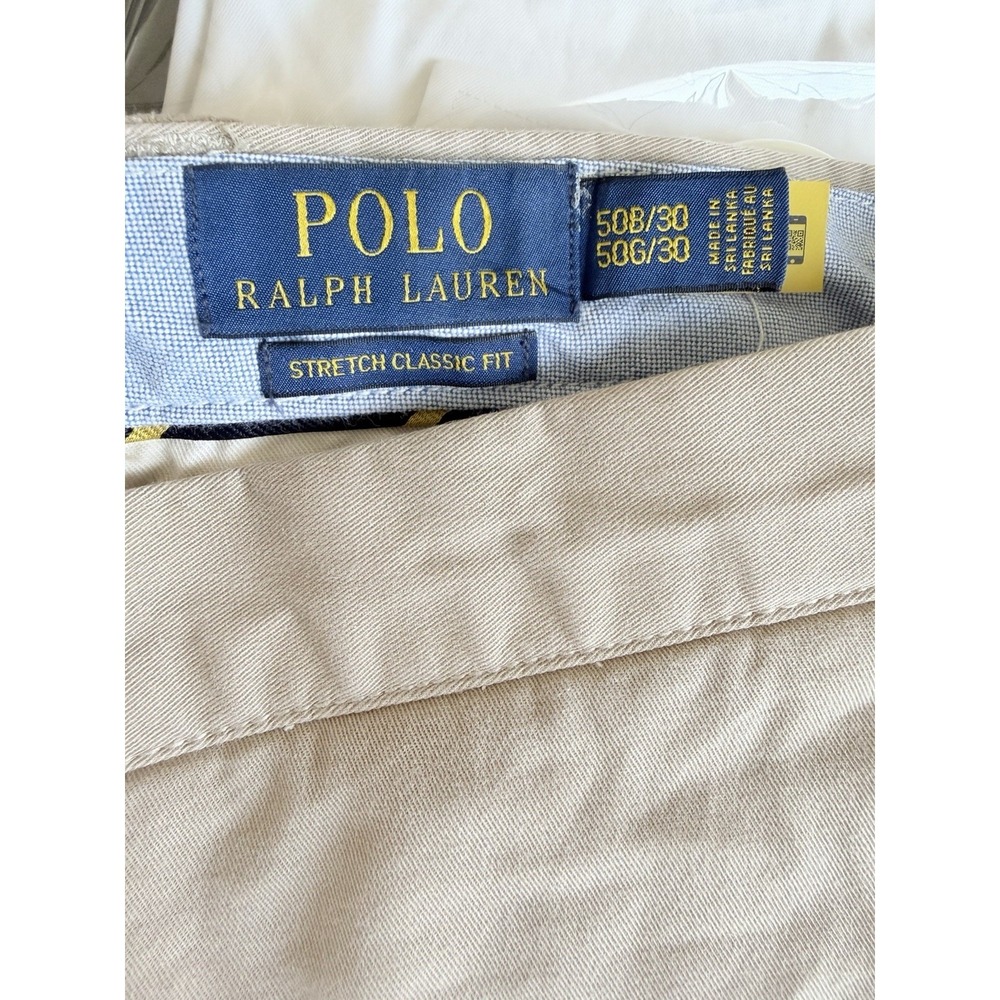 Polo Ralph Lauren Bedford Classic Fit Chino Pants Big & Tall Khaki 50x30 Stretch - Picture 9 of 9